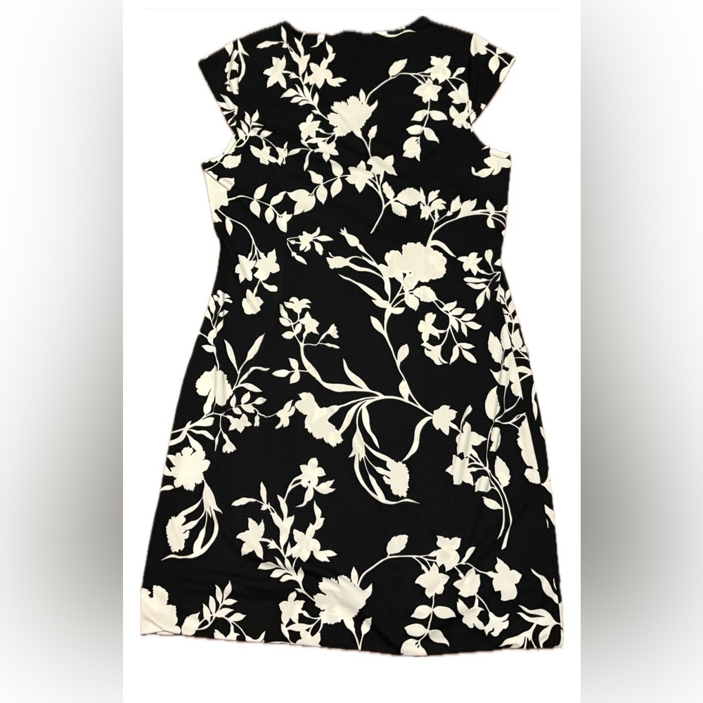 Vintage Nina Leonard sleeveless floral print midi dress sz. l euc